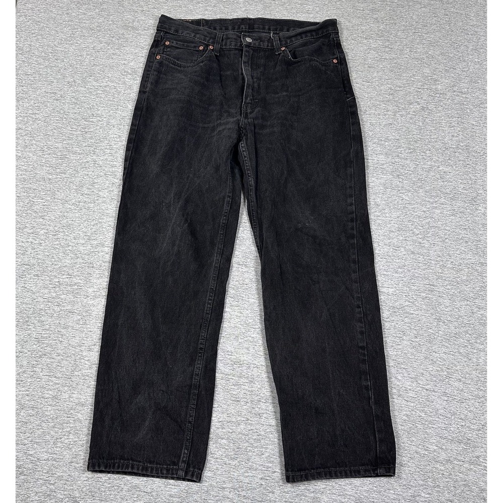 Levis 550 Jeans Mens Size 36x32 Black Denim Relaxed 5-Pocket Work Outdoor